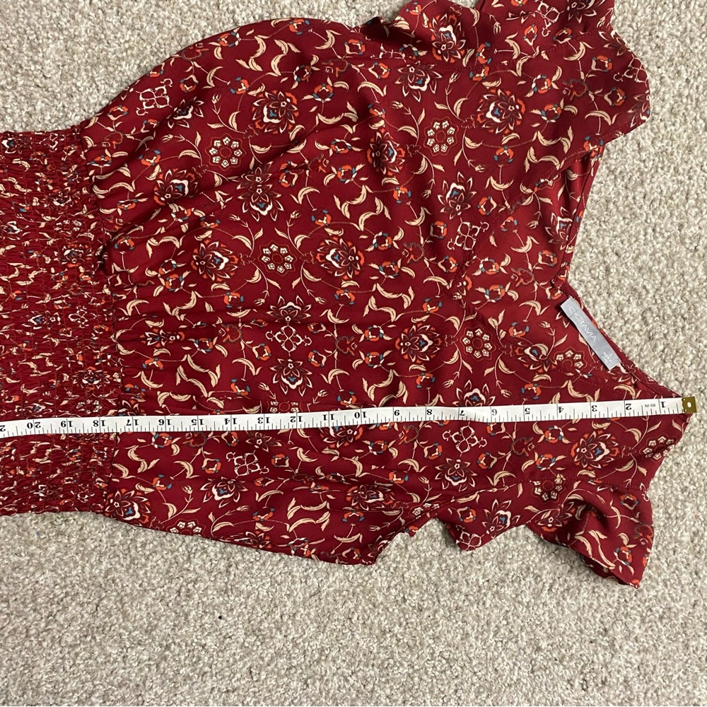 OCTAVIA Short Ruffle Sleeve V Neck Floral Maxi Dress - Picture 14 of 14